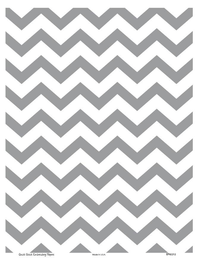 Chevron 4  - QuickStitch Embroidery Paper - One 8.5in x 11in Sheet - CLOSEOUT