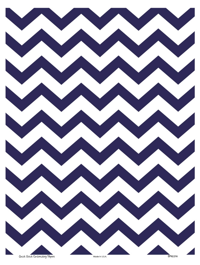 Chevron 8  - QuickStitch Embroidery Paper - One 8.5in x 11in Sheet - CLOSEOUT