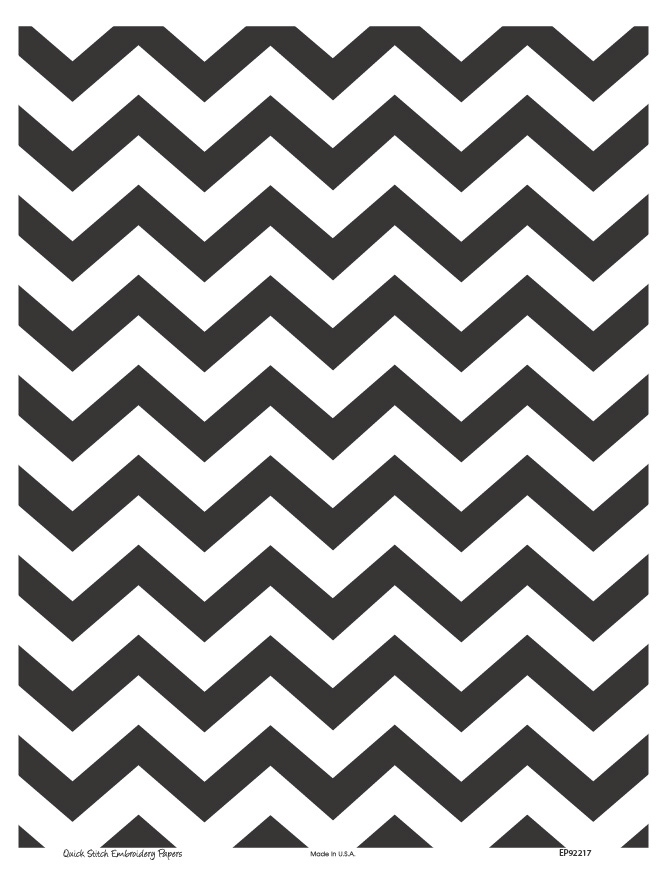 Chevron 9  - QuickStitch Embroidery Paper - One 8.5in x 11in Sheet - CLOSEOUT