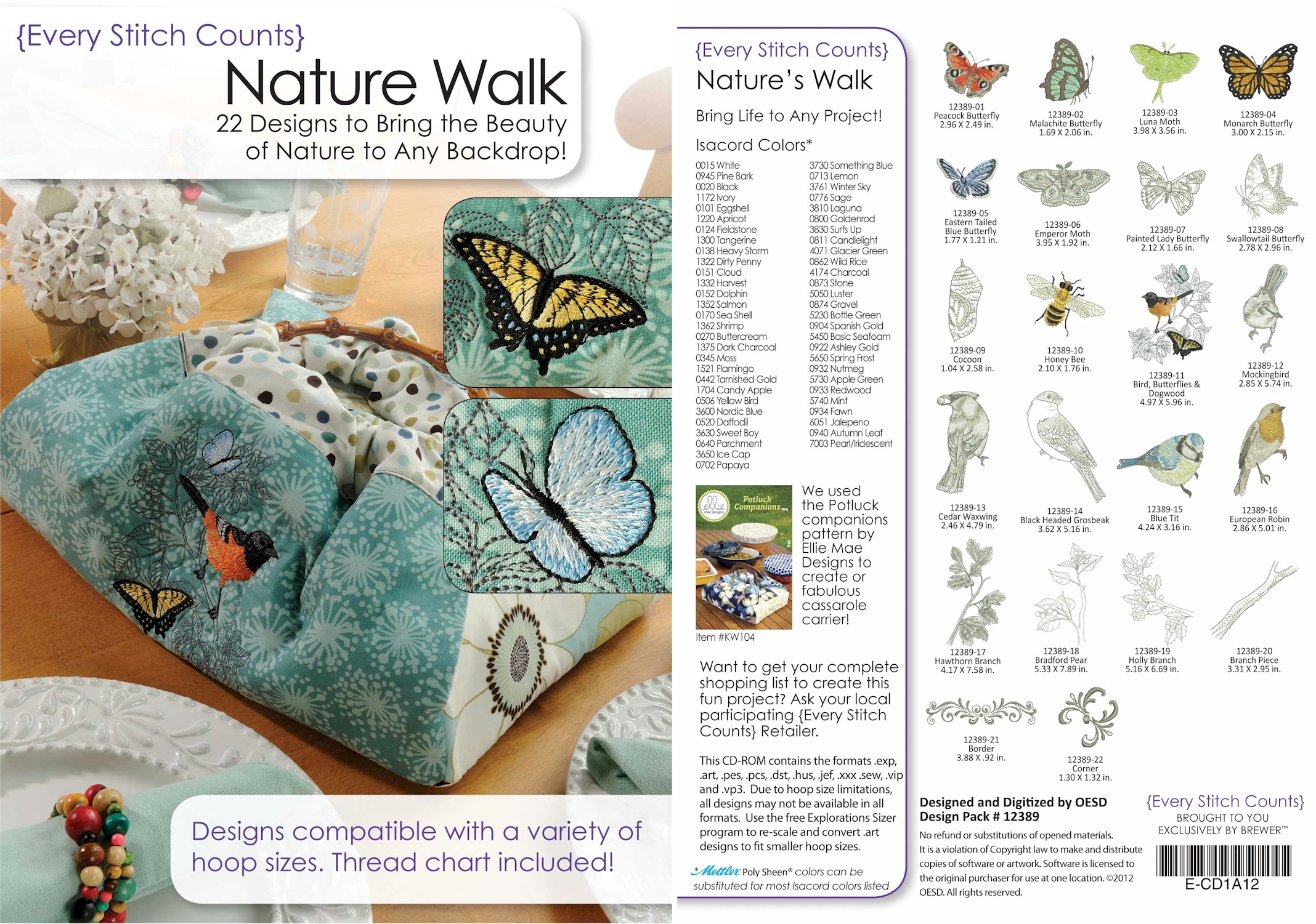 Nature Walk Embroidery Designs on CD-ROM by Every Stitch Counts
