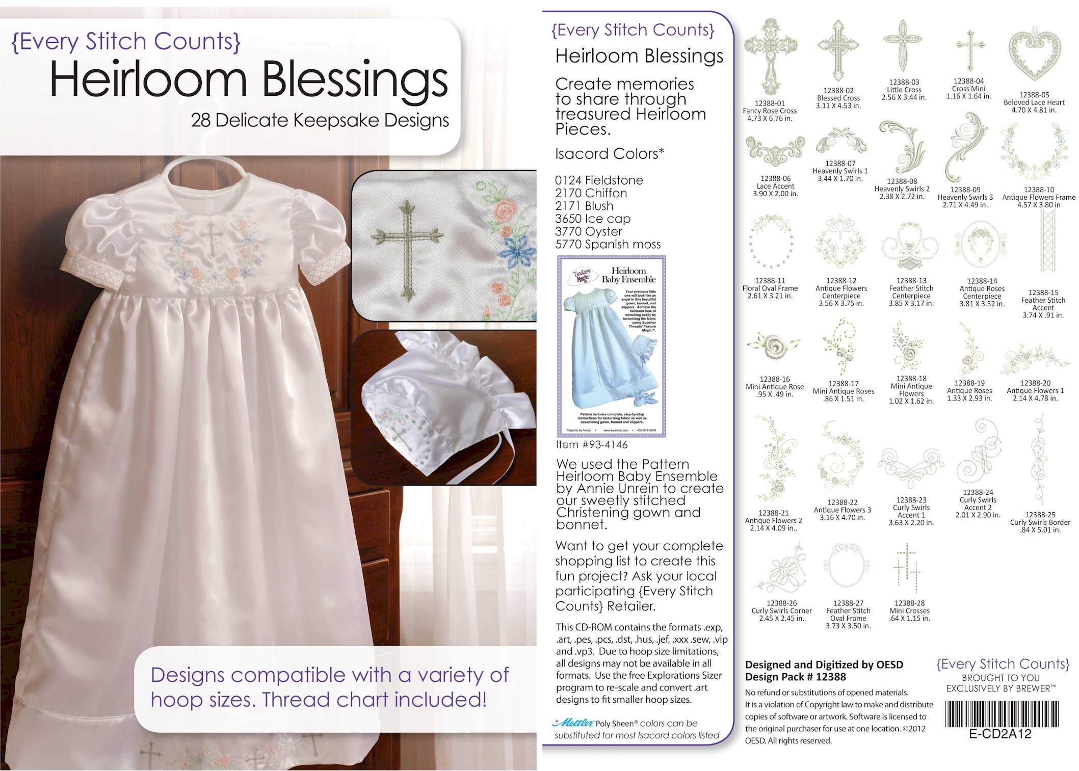 Heirloom Blessings Embroidery Designs on CD-ROM by Every Stitch Counts