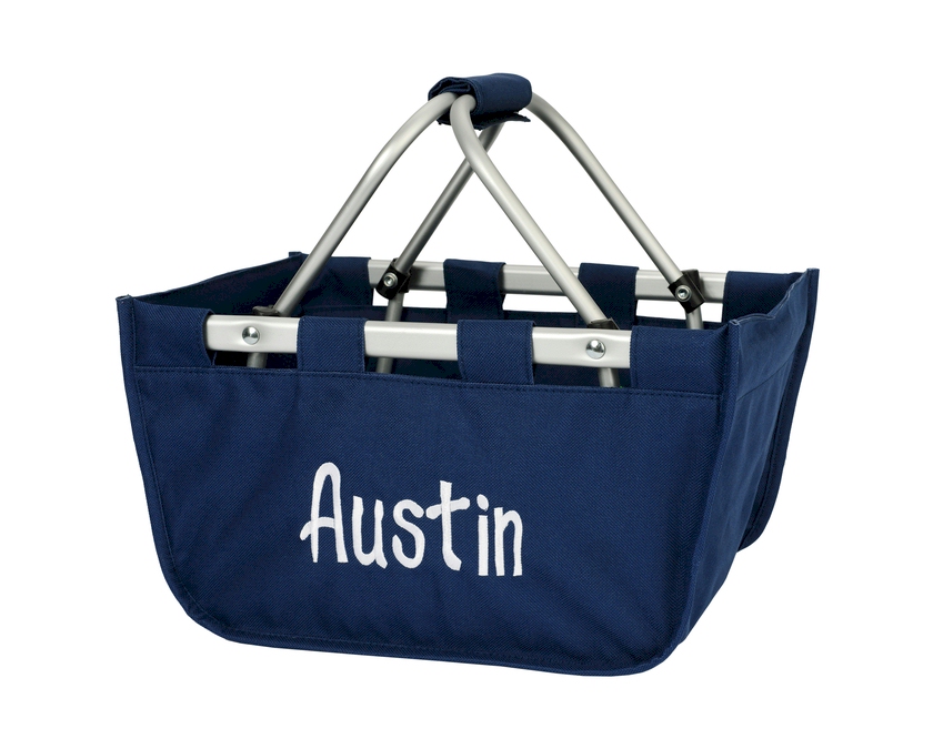 Mini Foldable Market Tote Embroidery Blanks - NAVY