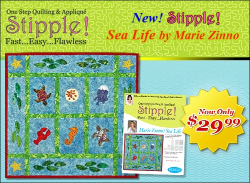 One Step Quilting & Applique Stipple - Sea Life from Marie Zinno