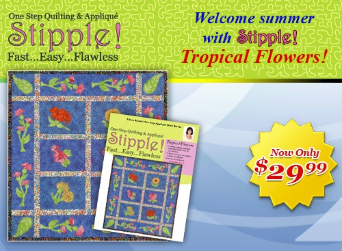 One Step Quilting & Applique Stipple - Tropical Flowers from Eileen Roche