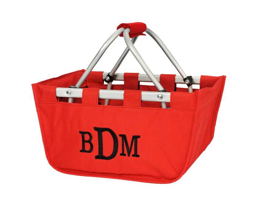 Mini Foldable Market Tote Embroidery Blanks - RED