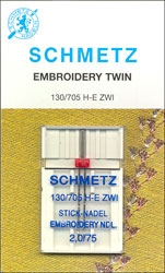 Schmetz Twin Embroidery Needle Size 2.0/75