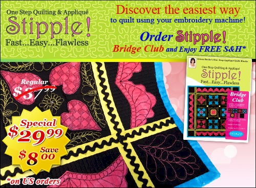 One Step Quilting & Applique Stipple - Bridge Club  from Eileen Roche