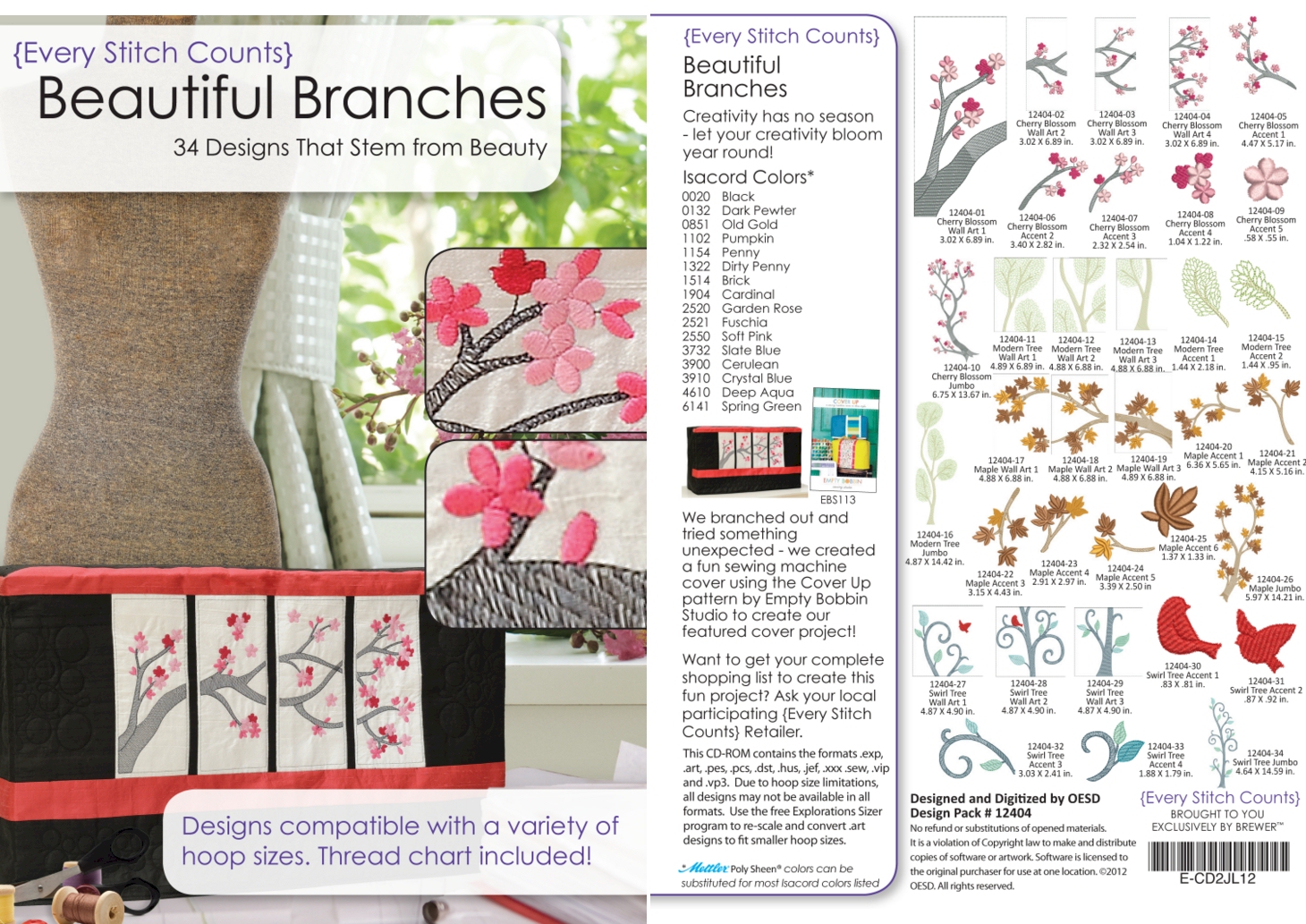 Beautiful Branches Embroidery Designs on CD-ROM by Every Stitch Counts - CLOSEOUT