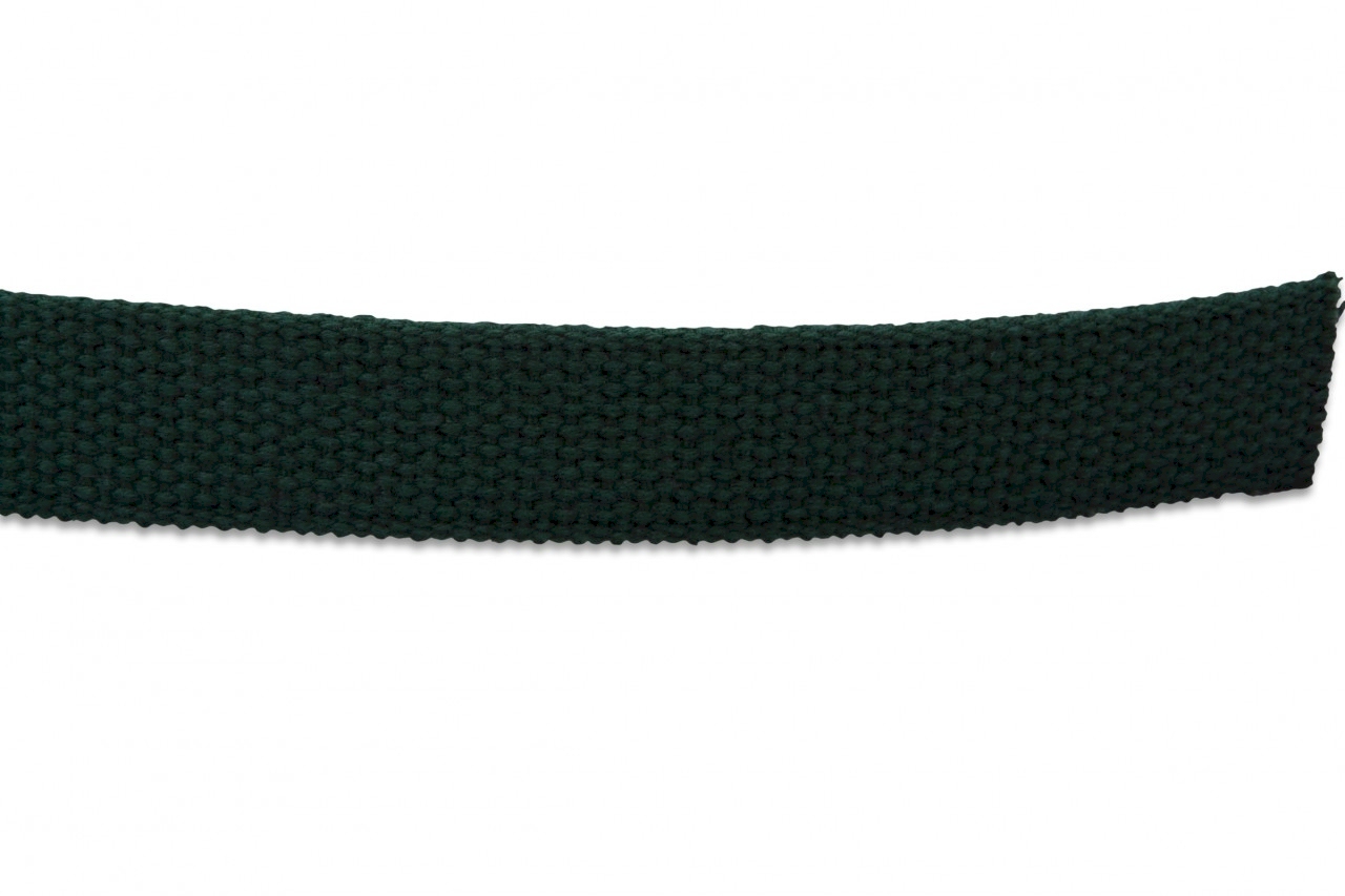 1.25" Heavyweight Cotton Webbing - HUNTER GREEN - 1 Yard