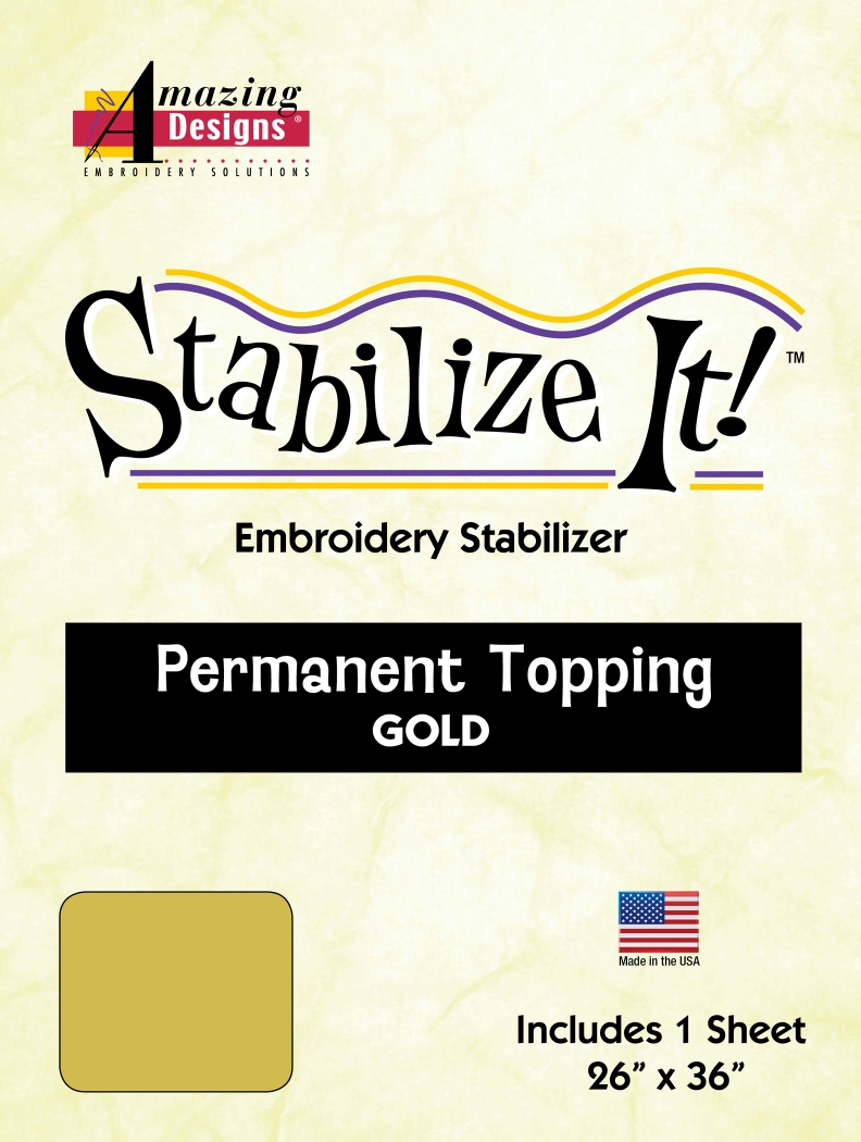 Stabilize It 26in x 36in Sheet Permanent Embroidery Topping - GOLD