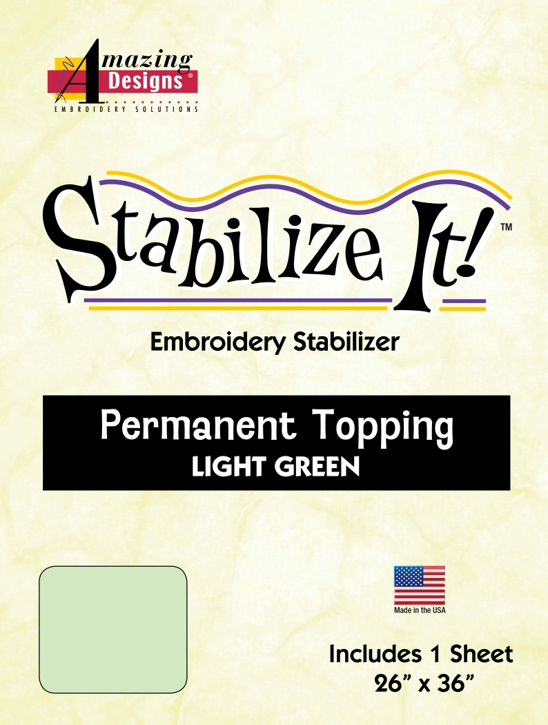 Stabilize It 26in x 36in Sheet Permanent Embroidery Topping - LIGHT GREEN