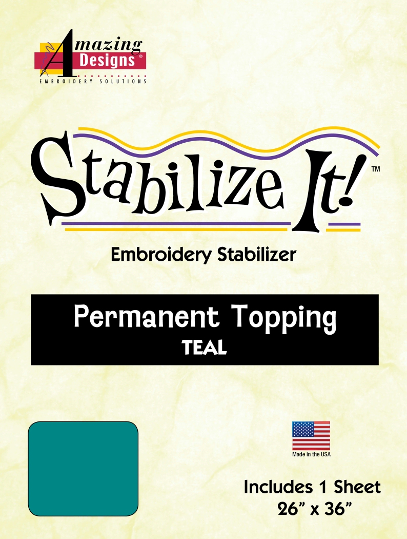 Stabilize It 26in x 36in Sheet Permanent Embroidery Topping - TEAL