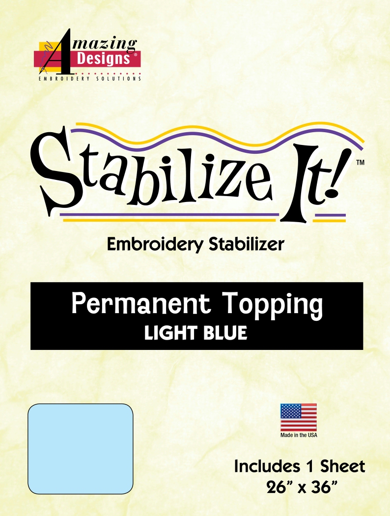 Stabilize It 26in x 36in Sheet Permanent Embroidery Topping - LIGHT BLUE