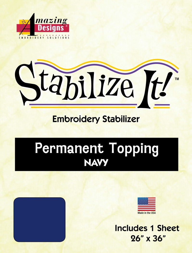 Stabilize It 26in x 36in Sheet Permanent Embroidery Topping - NAVY