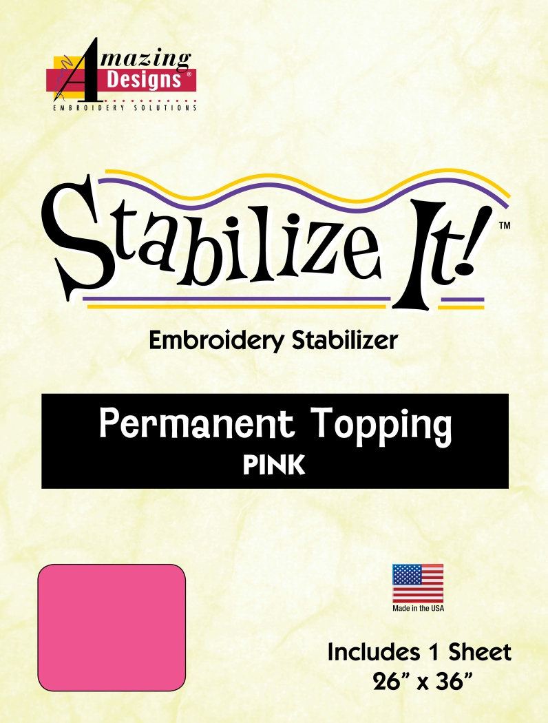 Stabilize It 26in x 36in Sheet Permanent Embroidery Topping - PINK