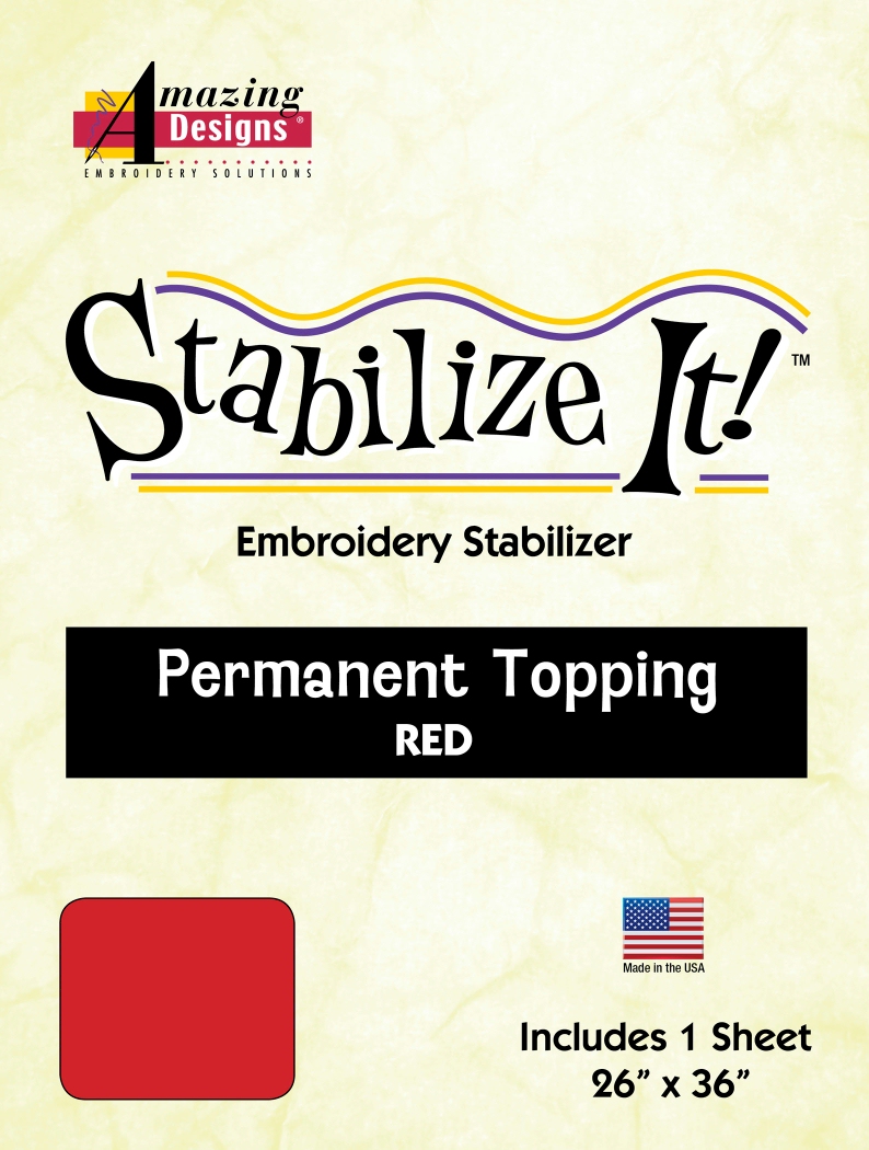 Stabilize It 26in x 36in Sheet Permanent Embroidery Topping - RED