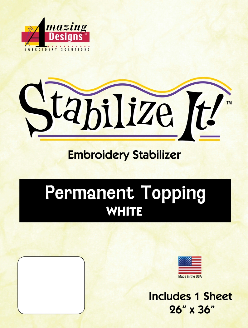Stabilize It 26in x 36in Sheet Permanent Embroidery Topping - WHITE
