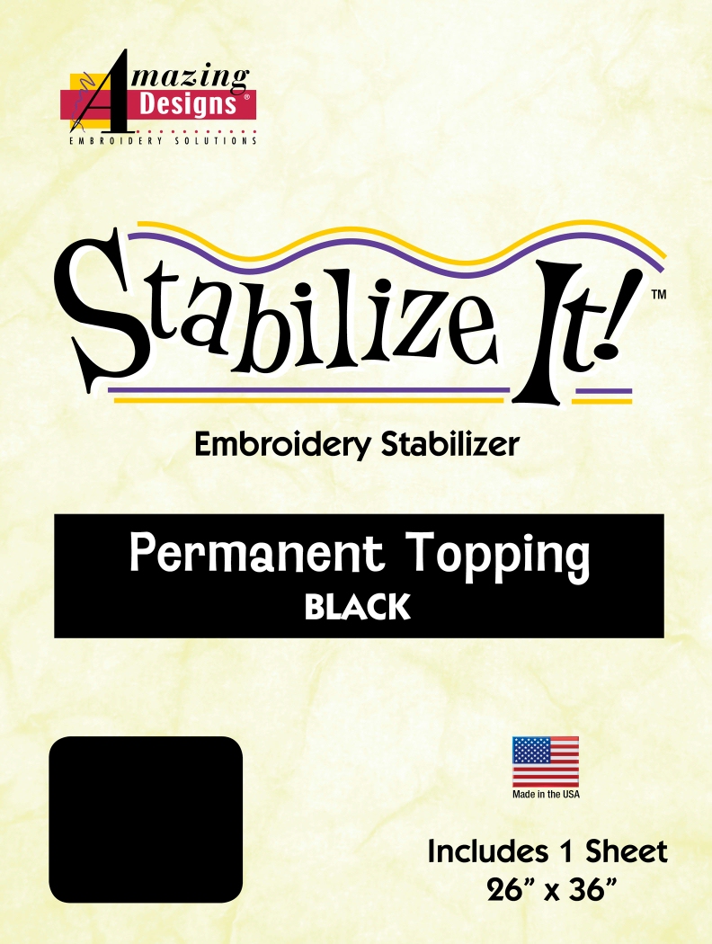 Stabilize It 26in x 36in Sheet Permanent Embroidery Topping - BLACK