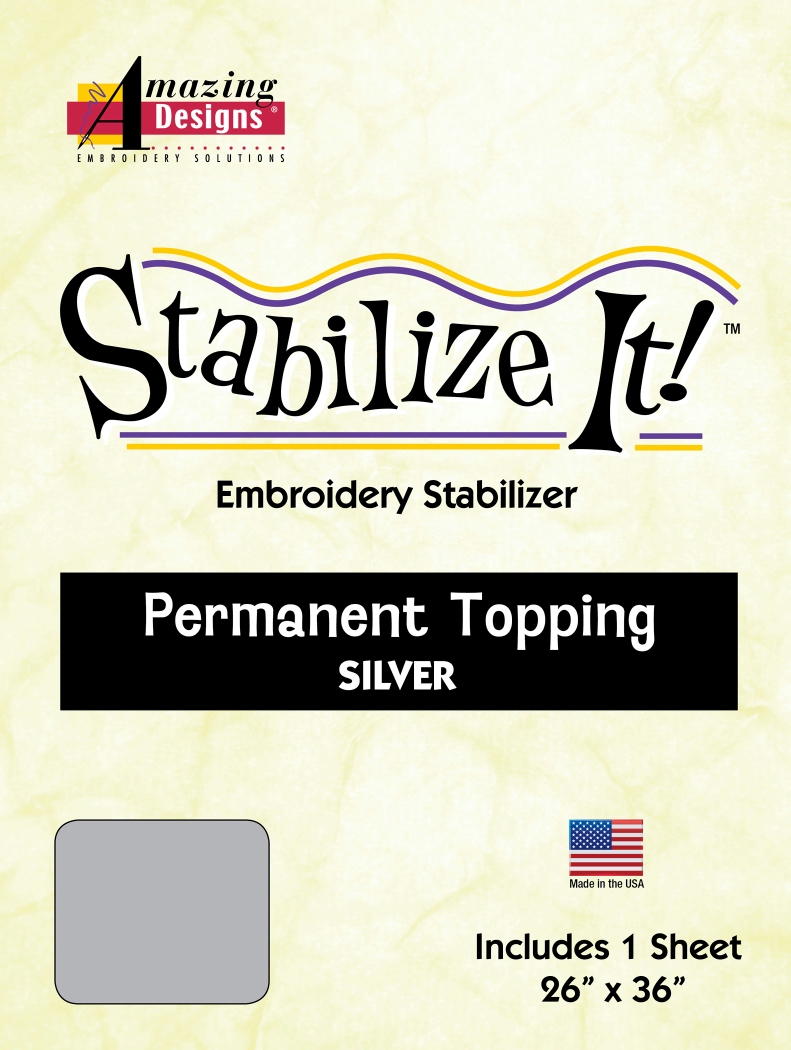 Stabilize It 26in x 36in Sheet Permanent Embroidery Topping - SILVER