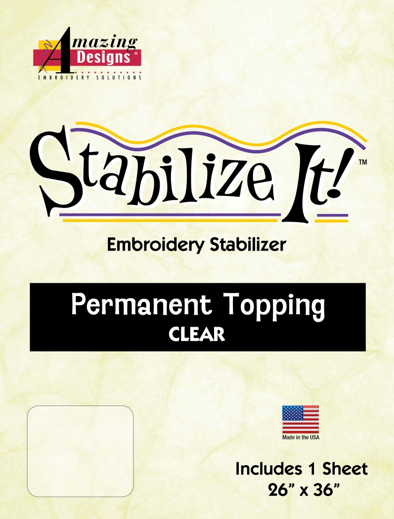 Stabilize It 26in x 36in Sheet Permanent Embroidery Topping - CLEAR