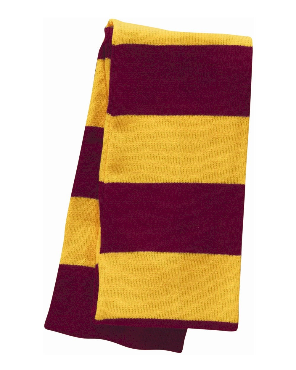 Rugby Striped Knit Scarf Embroidery Blanks - CARDINAL/GOLD