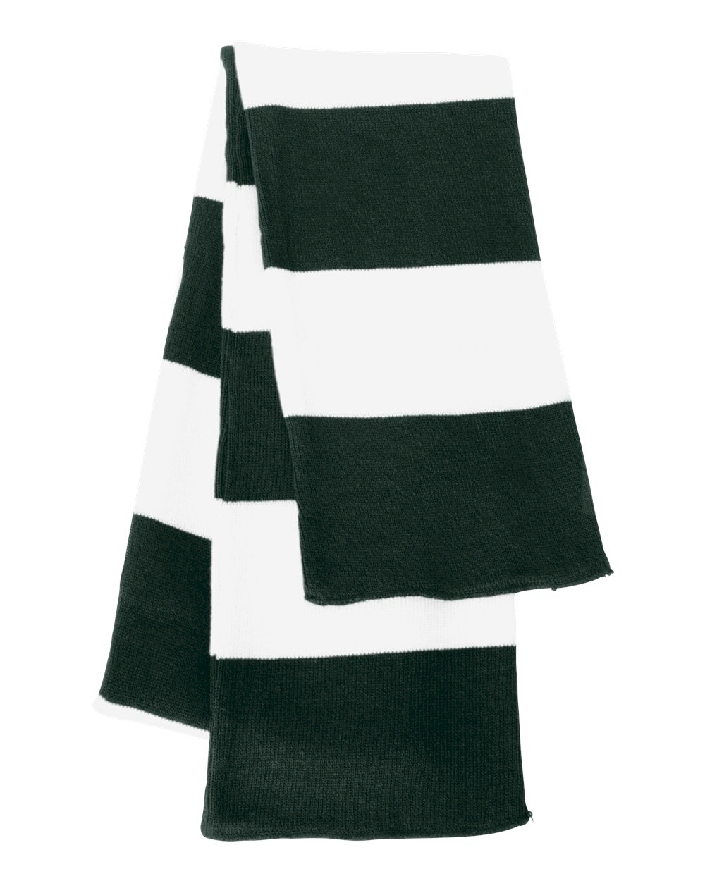 Rugby Striped Knit Scarf Embroidery Blanks - FOREST/WHITE