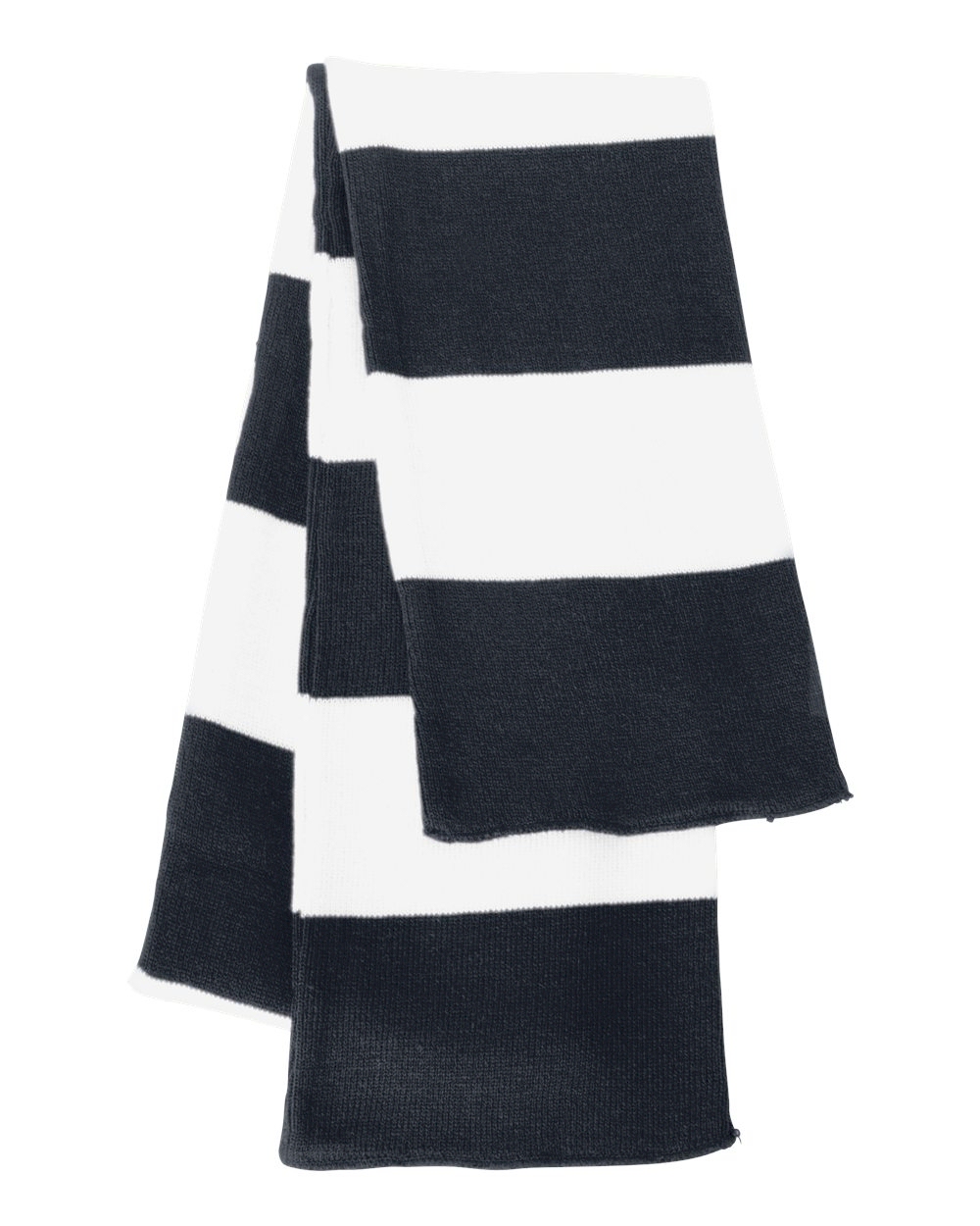 Rugby Striped Knit Scarf Embroidery Blanks - NAVY/WHITE