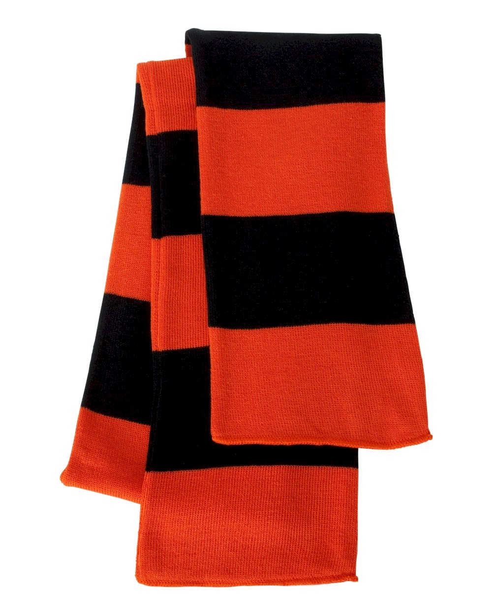 Rugby Striped Knit Scarf Embroidery Blanks - ORANGE/BLACK