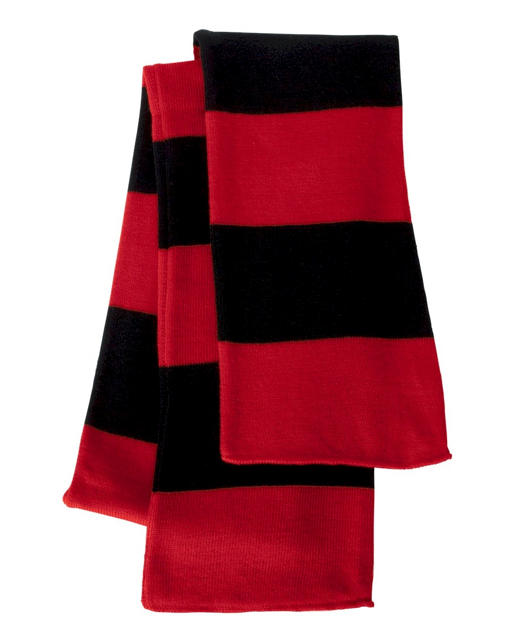 Rugby Striped Knit Scarf Embroidery Blanks - RED/BLACK