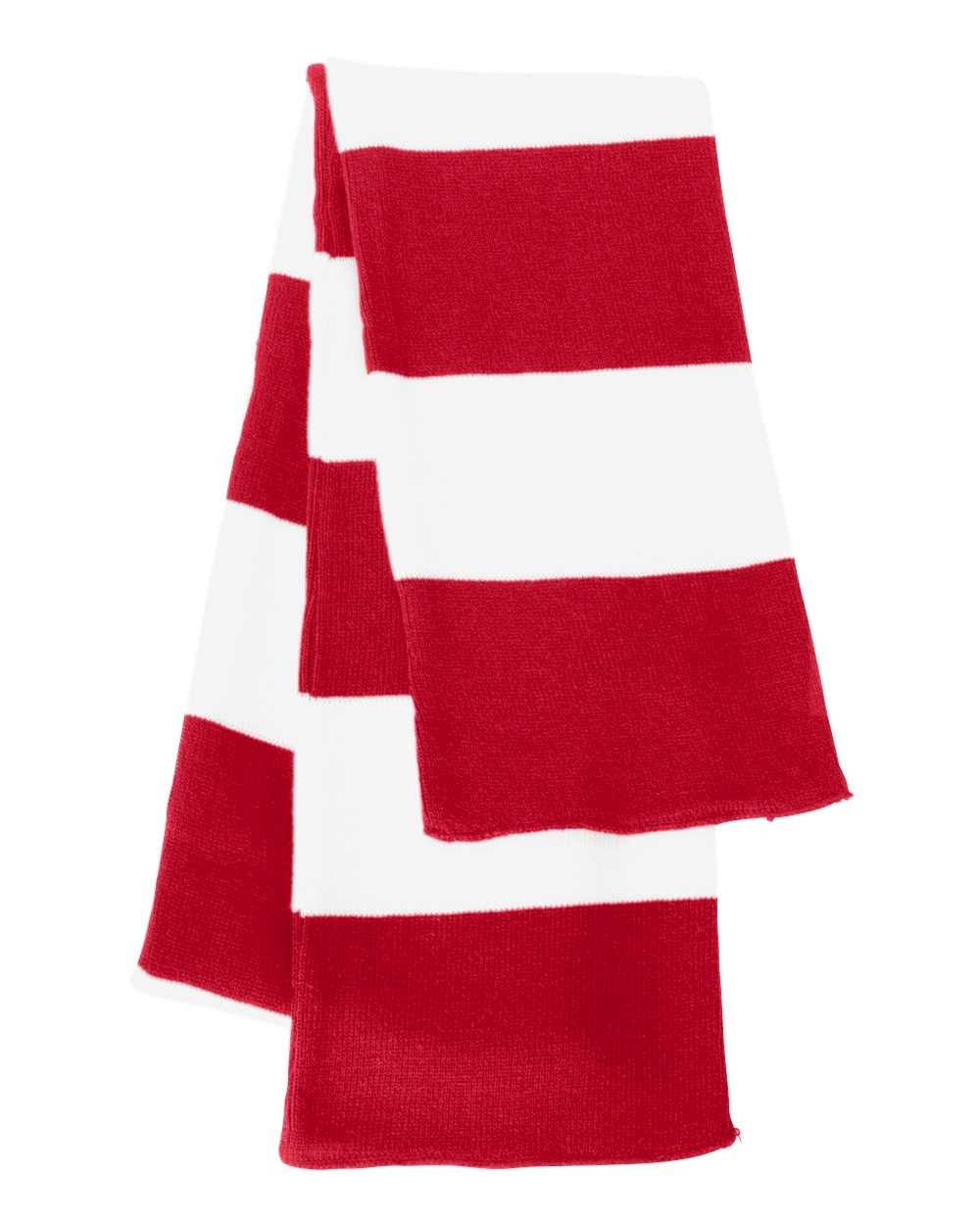Rugby Striped Knit Scarf Embroidery Blanks - RED/WHITE