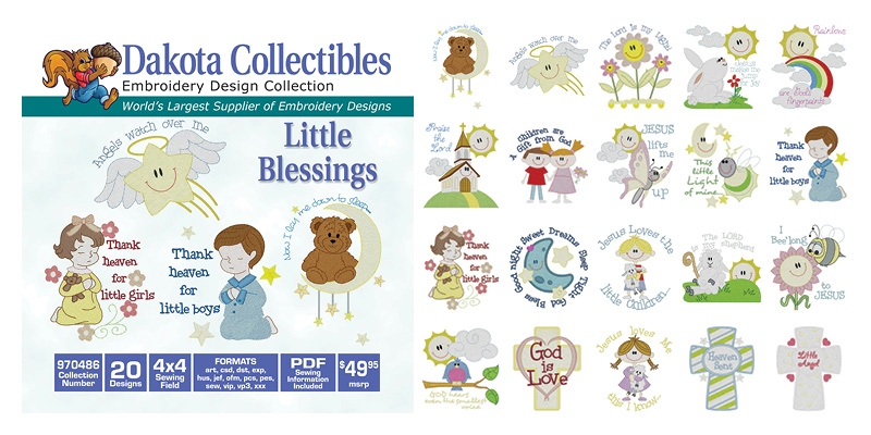 Little Blessings Embroidery Designs by Dakota Collectibles on a CD-ROM 970486