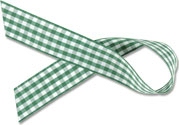 Gingham Forest Green and White Ribbon - 7/8" x 1 Yard