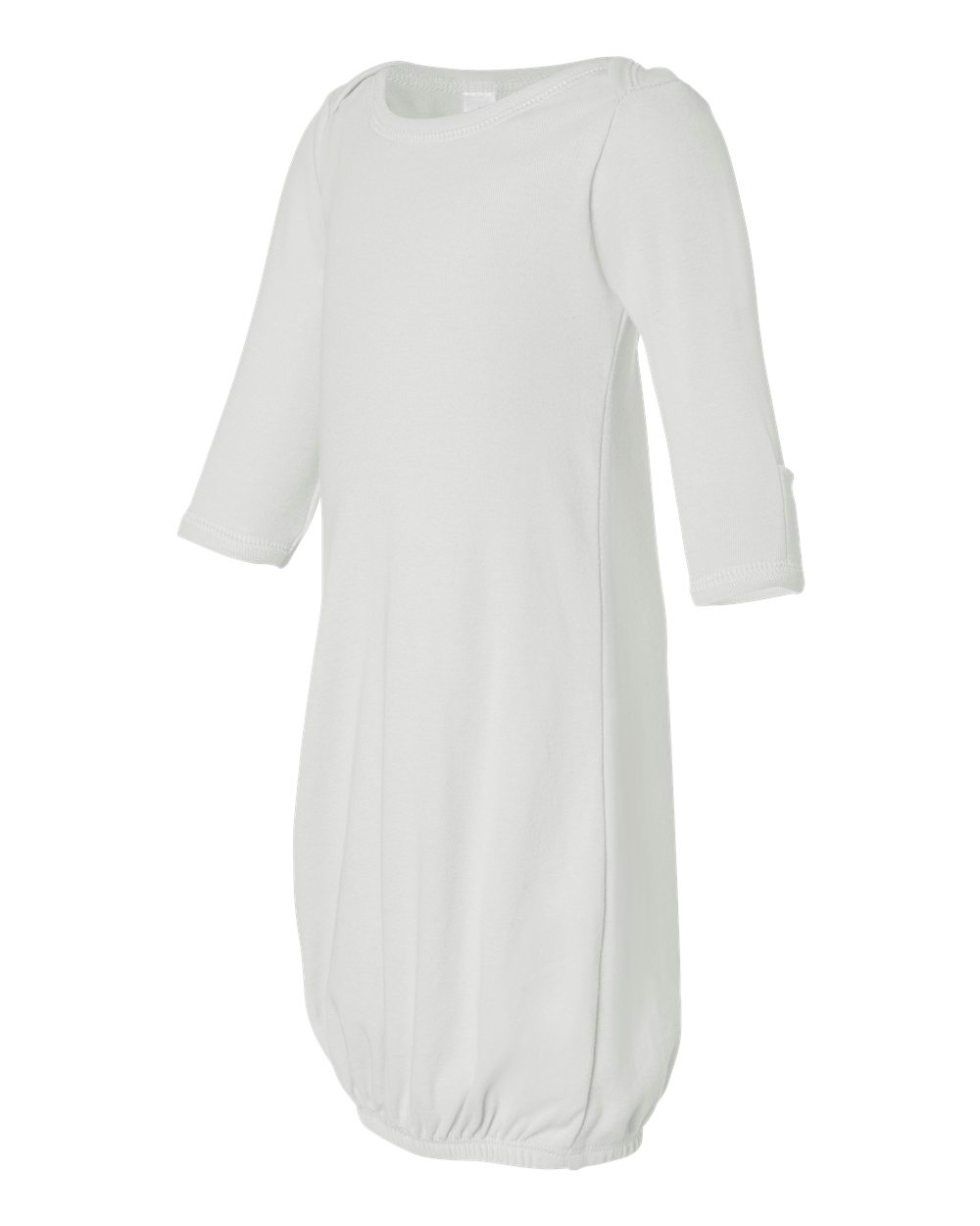 bella baby 1x1 Rib Long Sleeve Infant Sleeper Embroidery Blanks - WHITE