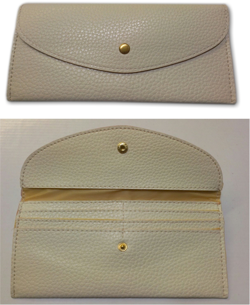Leatherette Envelope Pocketbook Wallet Embroidery Blank - Ivory 