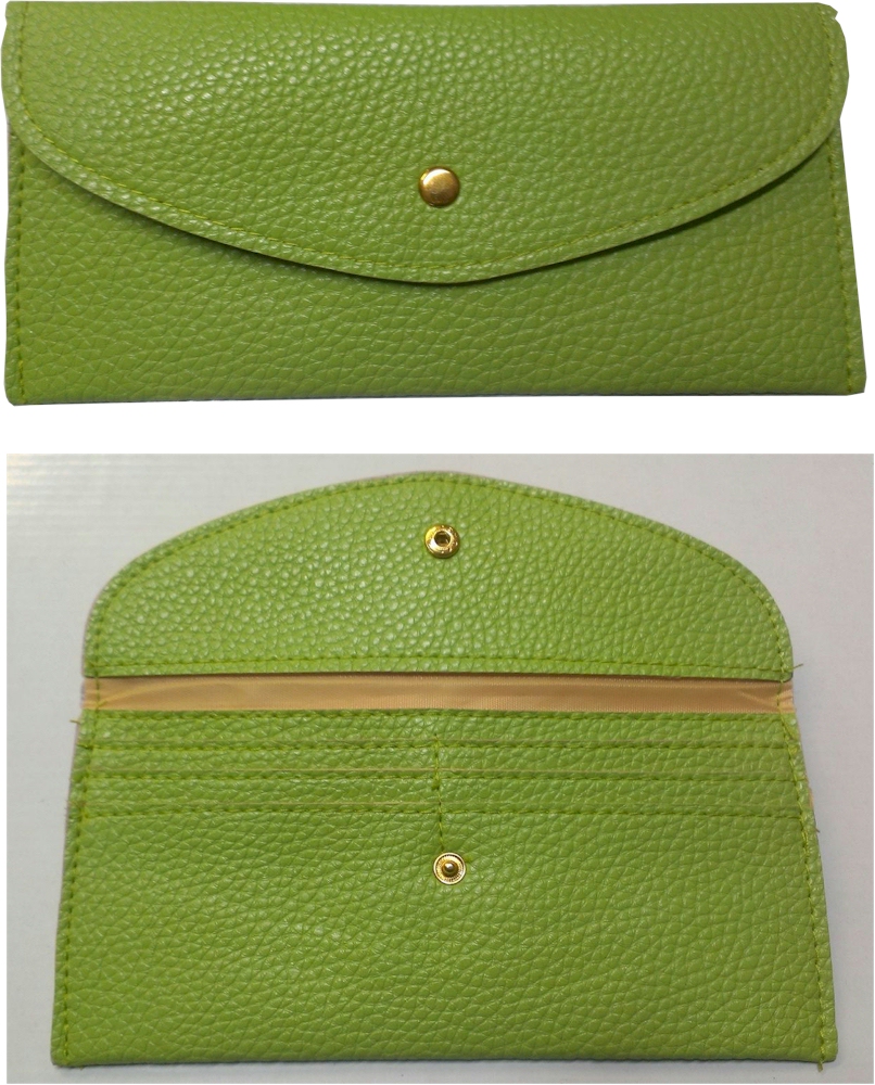 Leatherette Envelope Pocketbook Wallet Embroidery Blank - Lime - CLOSEOUT