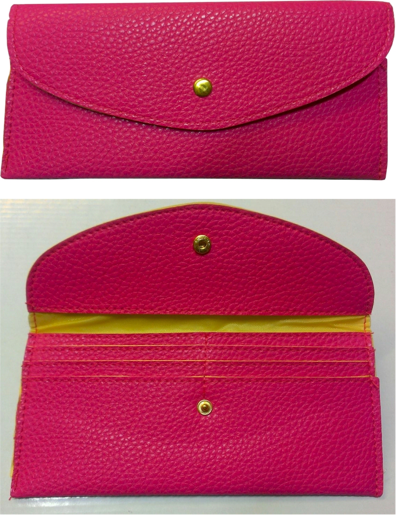 Leatherette Envelope Pocketbook Wallet Embroidery Blank - Hot Pink
