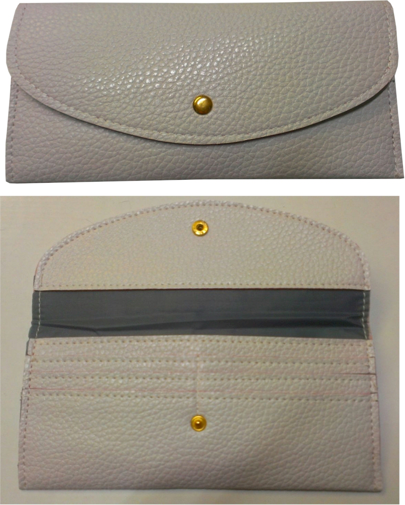 Leatherette Envelope Pocketbook Wallet Embroidery Blank - White - CLOSEOUT