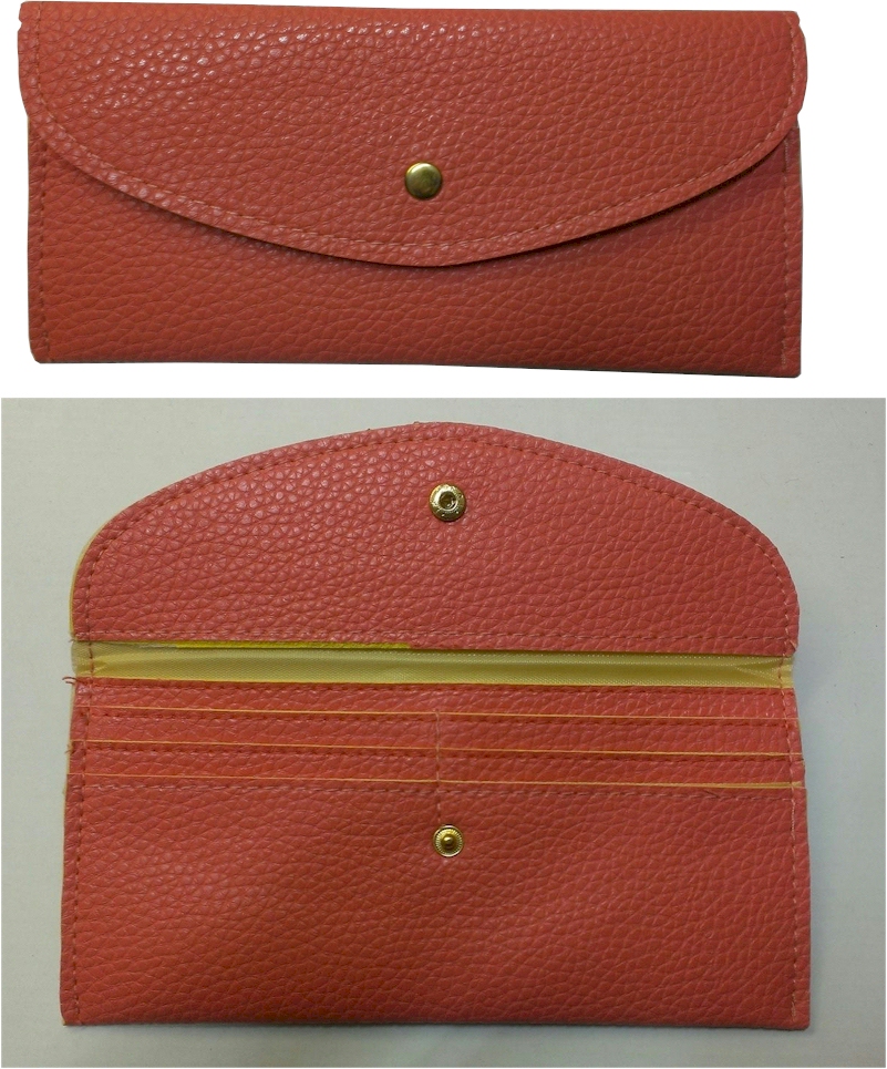 Leatherette Envelope Pocketbook Wallet Embroidery Blank - Salmon - CLOSEOUT