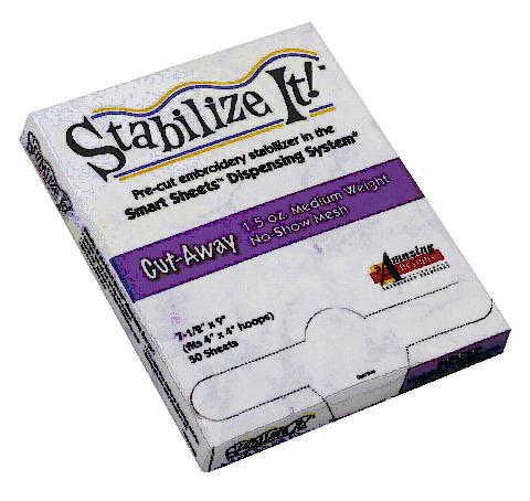 Stabilize It! 1.5oz Cut-Away 7.5in x 9in  No-Show Mesh Stabilizer 50 Sheets