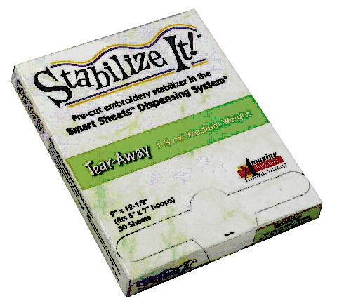Stabilize It! 1.8oz Medium Weight Tear-Away Stabilizer 9in x 12.5in 50 Sheets