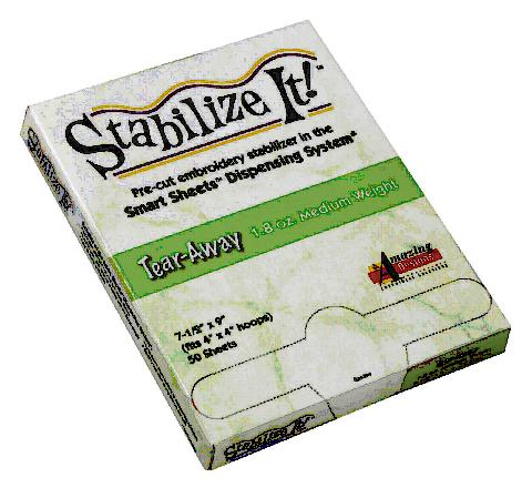 Stabilize It! 1.8oz Medium Weight Tear-Away Stabilizer 7.5in x 9in 50 Sheets