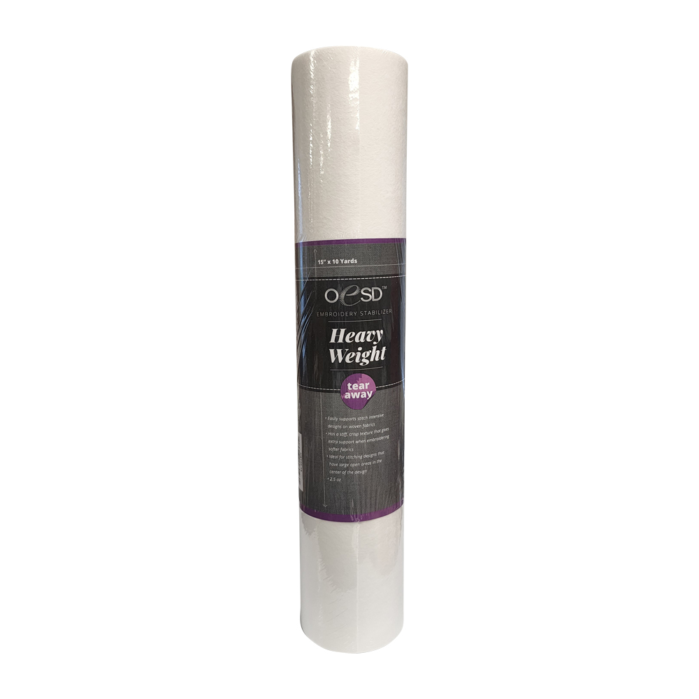OESD Heavy Weight 2.5oz Tear-Away Embroidery Stabilizer - 15in x 10yd Roll - White