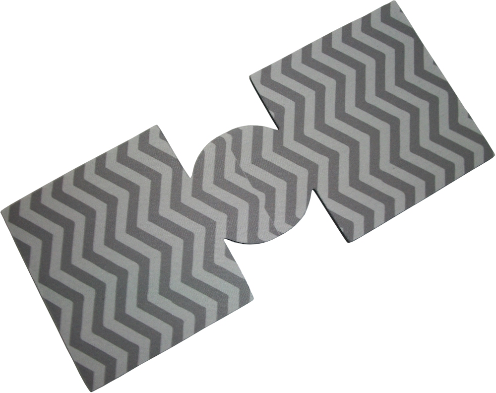 Unsewn 12oz Can Coolie Embroidery Blanks - LIGHT GRAY CHEVRON - CLOSEOUT
