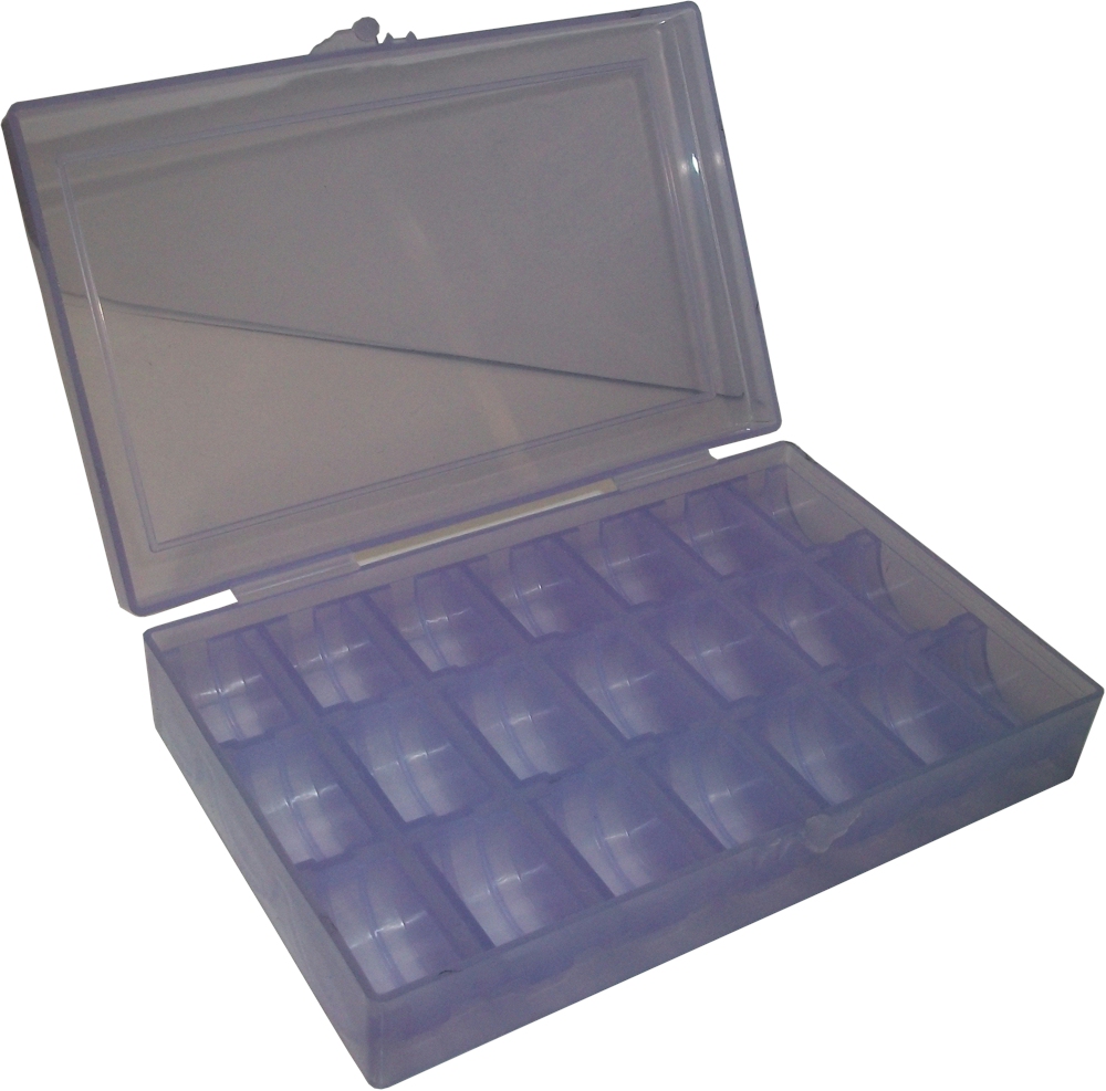 Plastic Bobbin Box - Holds 21 Bobbins