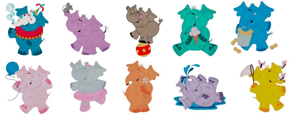 Elephants Mini Collection of Embroidery Designs by Dakota Collectibles on a CD-ROM 970532 - CLOSEOUT