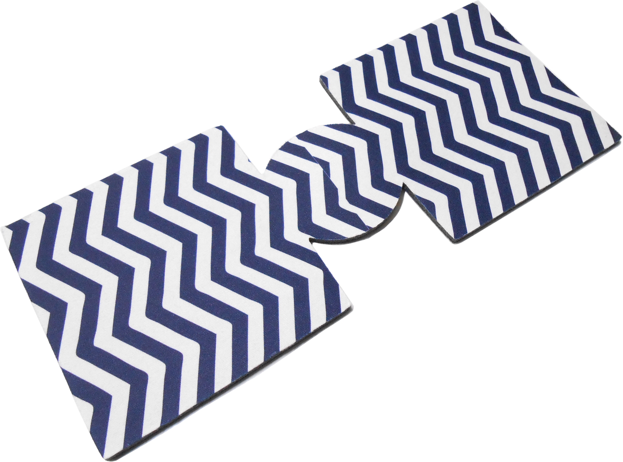Unsewn 12oz Can Coolie Embroidery Blanks - NAVY CHEVRON - CLOSEOUT