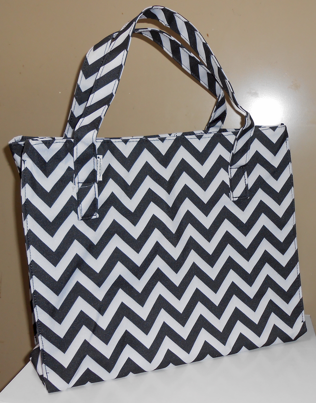 Chevron Tote Bag Embroidery Blanks - BLACK