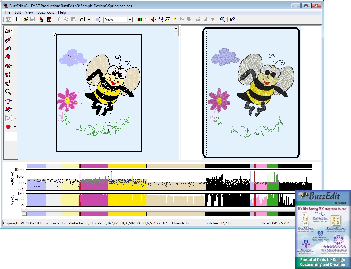 BuzzEdit V3 Editing & Digitizing Embroidery Software