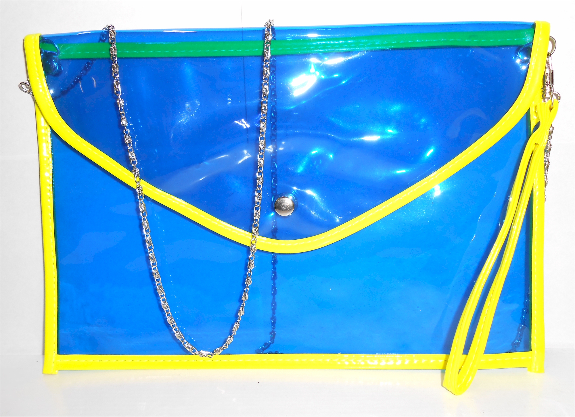 Swimsuit Clutch Embroidery Blank - Blue With Yellow Trim