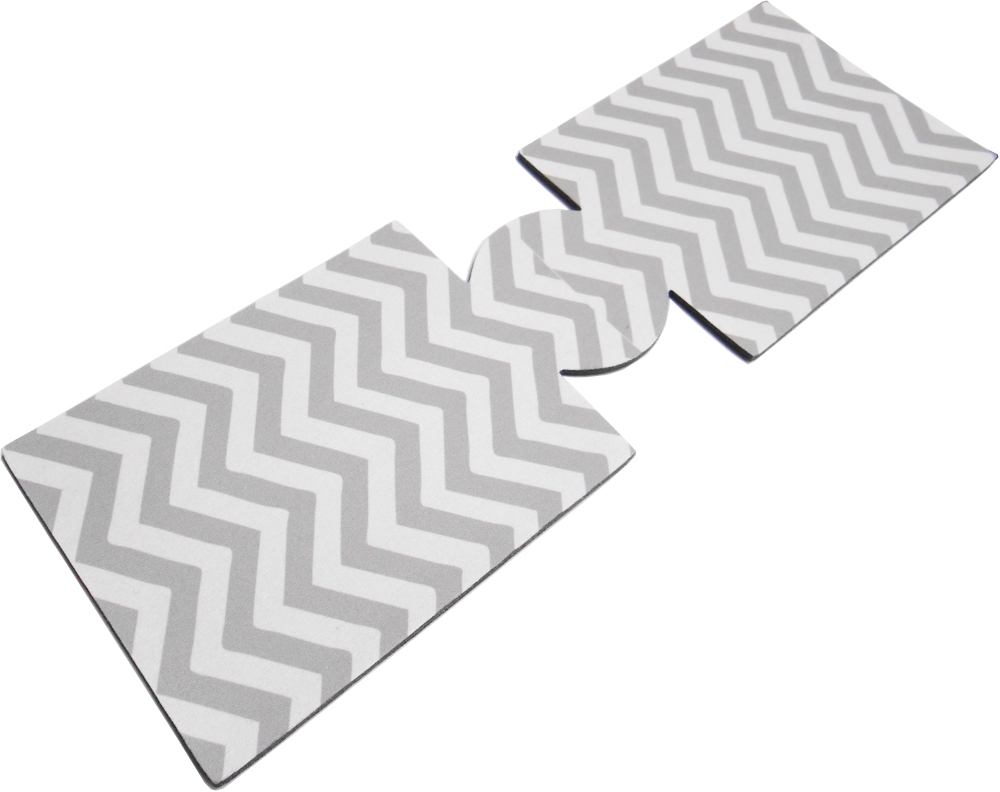 Unsewn 20 Ounce Water Bottle & 24 Ounce Can Coolie Embroidery Blanks - LIGHT GRAY CHEVRON - CLOSEOUT